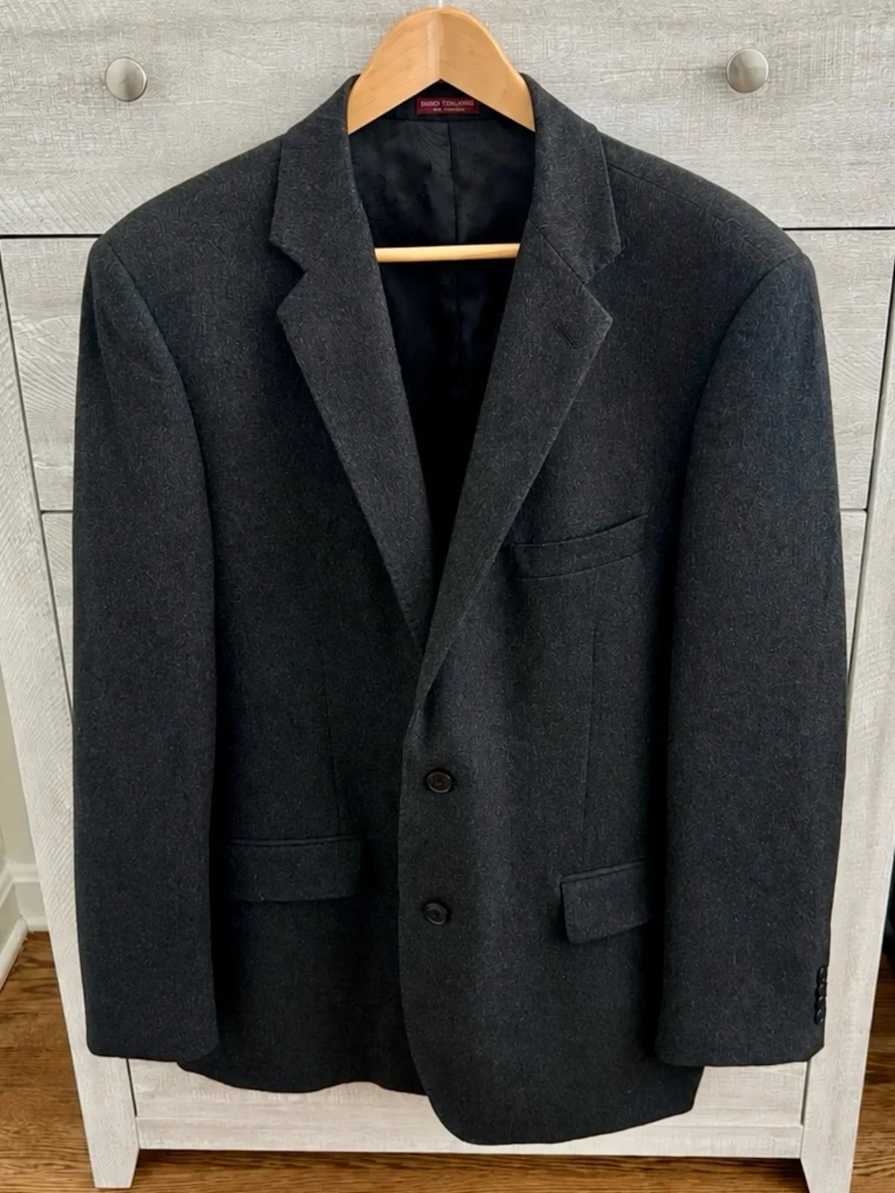 Vintage Cordovan & Grey Ltd. Charcoal 100% Cashmere Blazer Jacket 44R